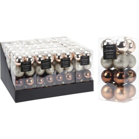 Kerstballen 16 Stuks Goud/bruin |