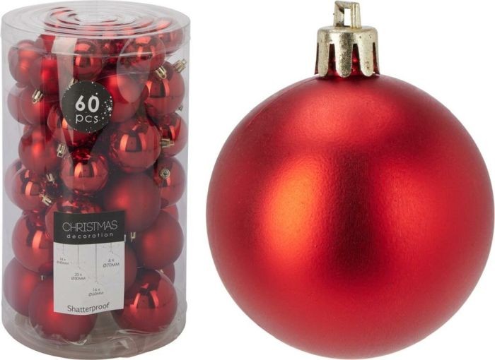 Kerstballen 60 Stuks Rood |