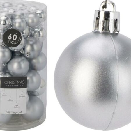 Kerstballen 60 Stuks Zilver |