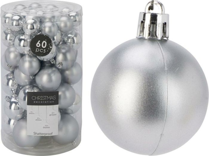 Kerstballen 60 Stuks Zilver |