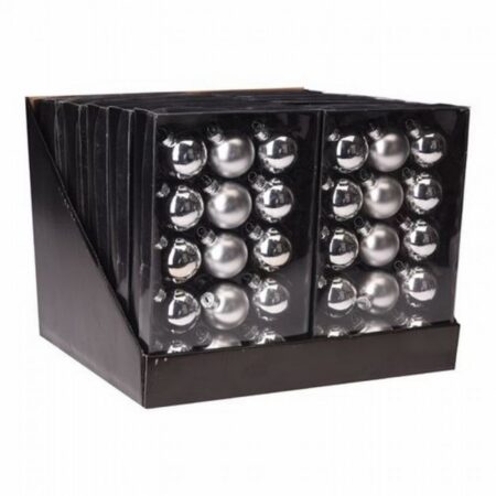 Kerstballen Zilver Glas 4.5cm 15 Stuks |