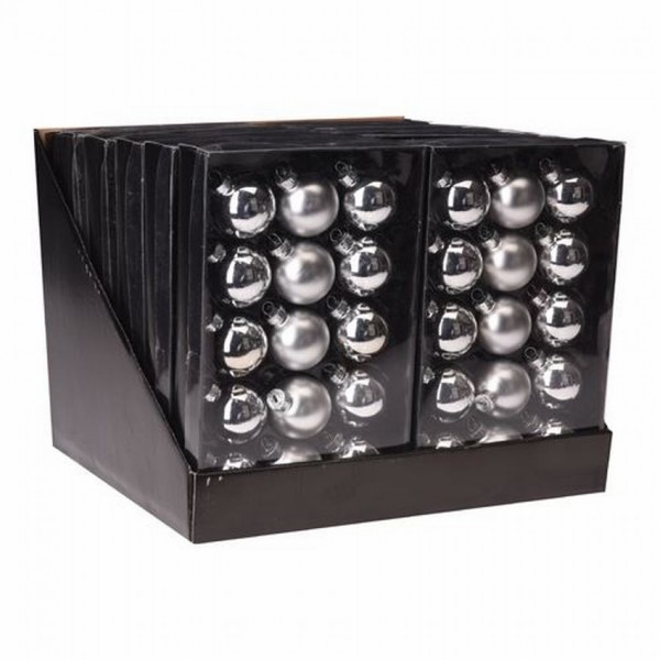 Kerstballen Zilver Glas 4.5cm 15 Stuks |