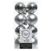 Kerstballen Zilver Set 16 4cm | Decoris