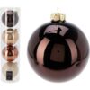 Kerstballen in koker amber mix 4st ø10cm | Merkloos