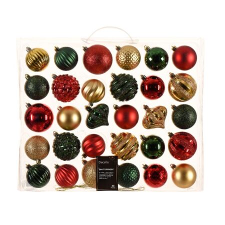 Kerstballen kunststof 30 st.traditioneel | Decoris