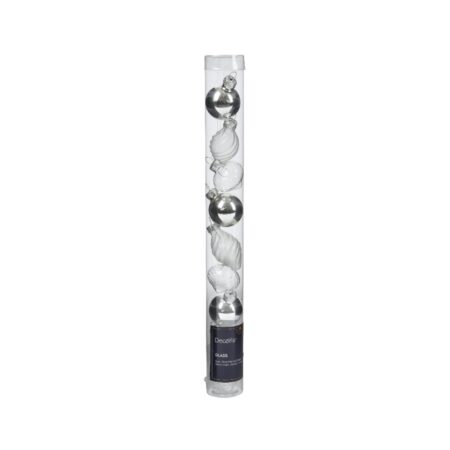 Kerstballen mini dia3cm glas zilver 9dlg | Decoris