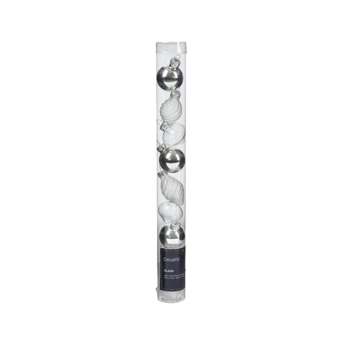 Kerstballen mini dia3cm glas zilver 9dlg | Decoris
