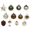 Kerstballen mix glas 12 stuks natuur | Decoris
