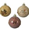 Kerstballenset a 3 stuks roze 8cm glas | Decoris
