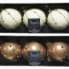 Kerstballenset glas a 3 stuks camel 8cm | Decoris