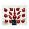Kerstballenset mini glas rood 15-delig | Decoris