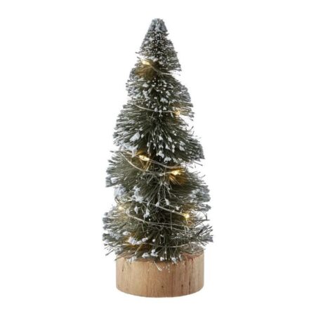 Kerstboom Met Led - 6x6x15cm - 8x Led Warm Wit - 1x Cr2032 |