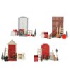 Kerstdorp accessoires set hout 15x6x24cm | Decoris