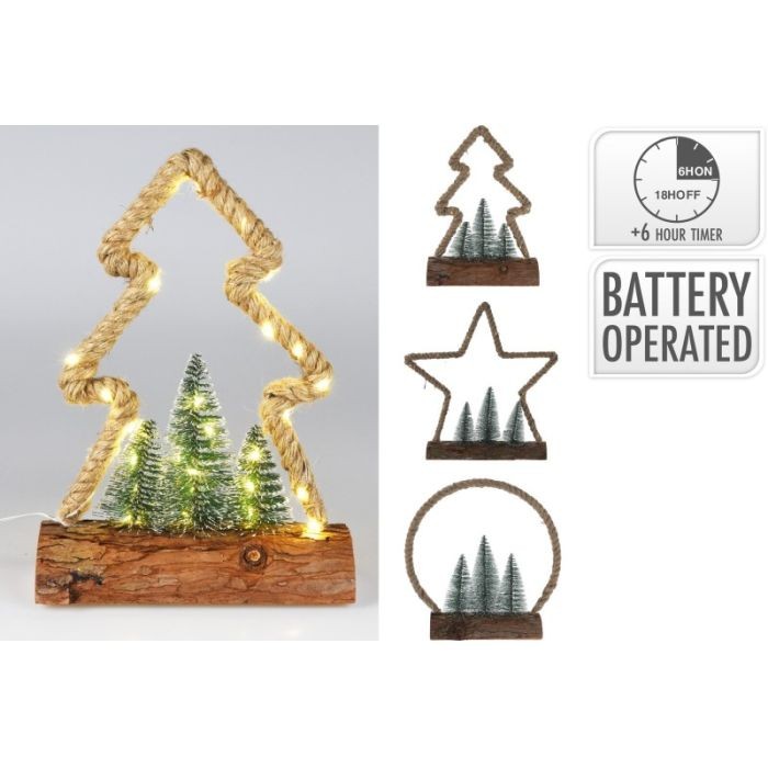 Kerstfiguur Jute 30led Warm Wit |