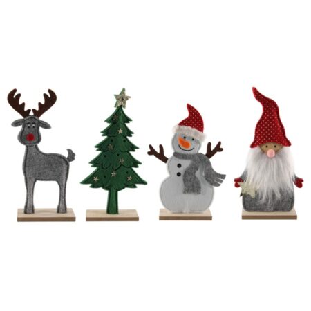 Kerstfiguur Vilt Op Houten Voet 24cm |