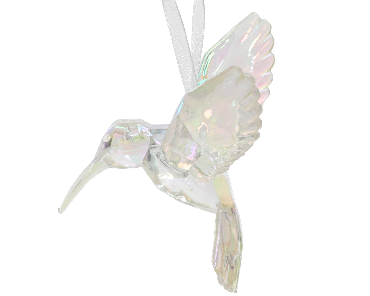 Kersthanger Kolibrie kunststof 10cm iris | Decoris