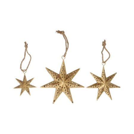 Kersthanger Ster 3-delig goud | HBX natural living