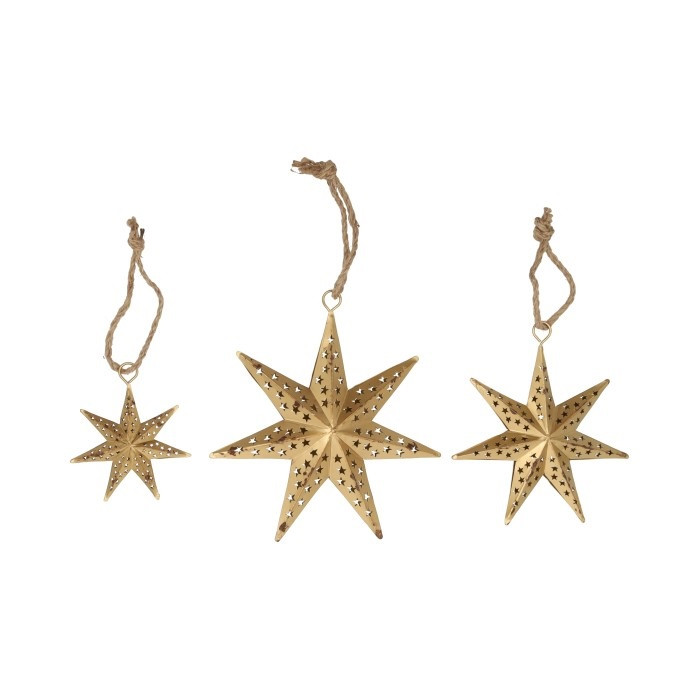 Kersthanger Ster 3-delig goud | HBX natural living