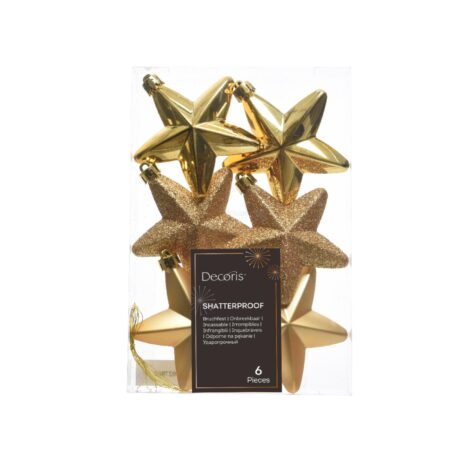 Kersthanger Ster goud dia7cm 6-dlg | Decoris