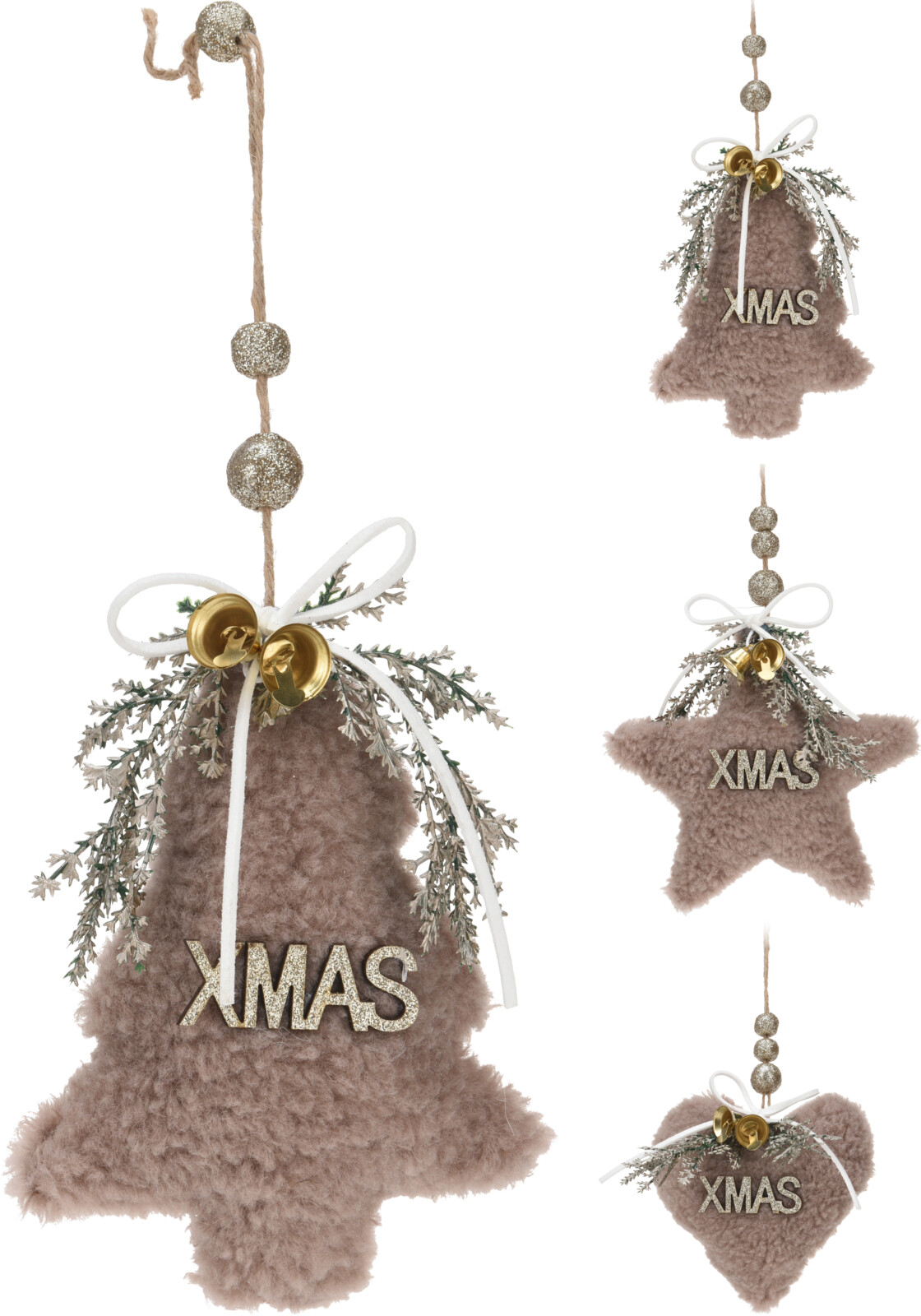 Kersthanger XMAS 12cm bruin | Home & Styling
