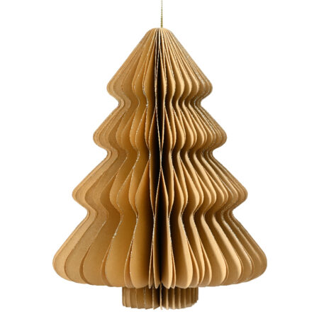 Kersthanger everlands kunstkerstboom papier beige 15cm | Decoris