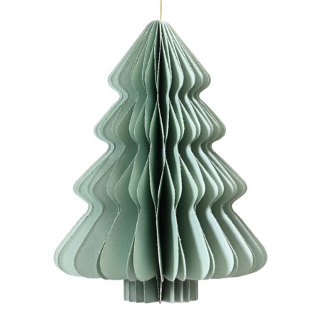 Kersthanger everlands kunstkerstboom papier groen 15cm | Decoris