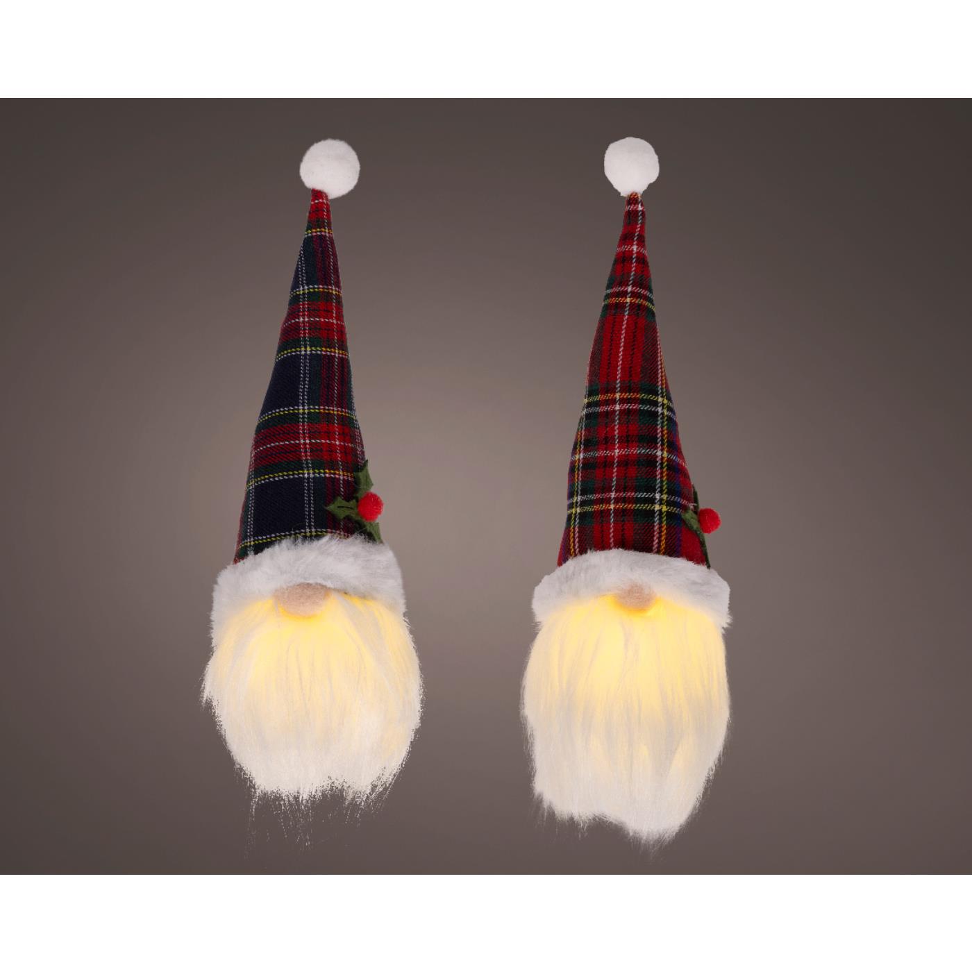 Kersthanger gnoom LED polyester 6x6x20cm | Lumineo