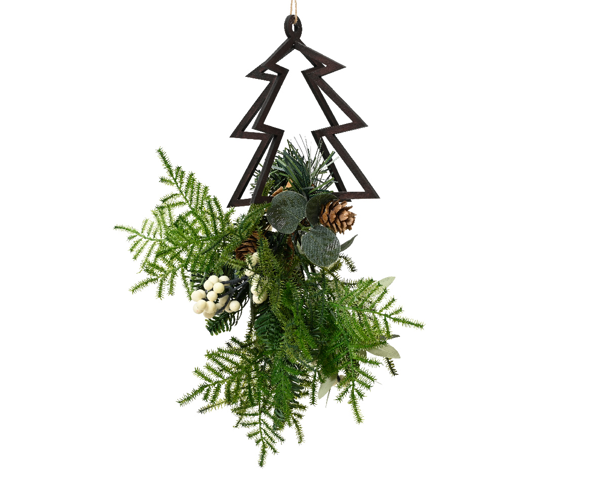 Kersthanger met kerststukje H26cm | Decoris