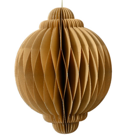 Kersthanger papier uivorm beige H15cm | Decoris