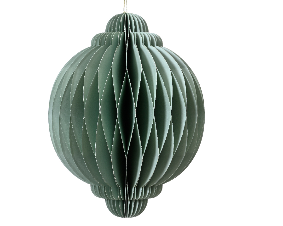 Kersthanger papier uivorm groen H15cm | Decoris