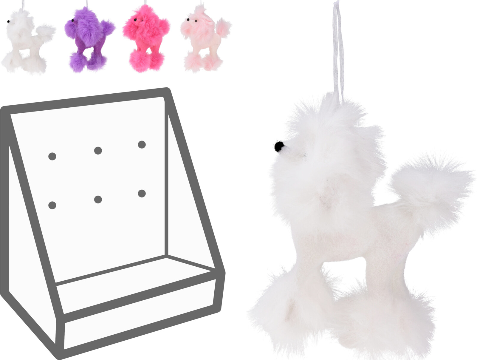 Kersthanger pluchen Poedel 12cm | Home & Styling
