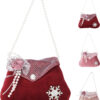 Kersthanger tas met roos en kralen 8cm | Home & Styling