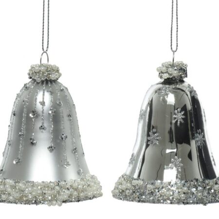 Kersthangerset klokje set a 2 stuks zilv | Decoris