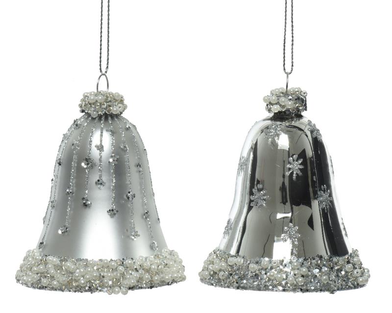 Kersthangerset klokje set a 2 stuks zilv | Decoris