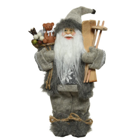 Kerstman H45cm grijs polyester | Decoris