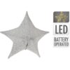 Kerstster 50 Cm 30 Led Stof Zilver |
