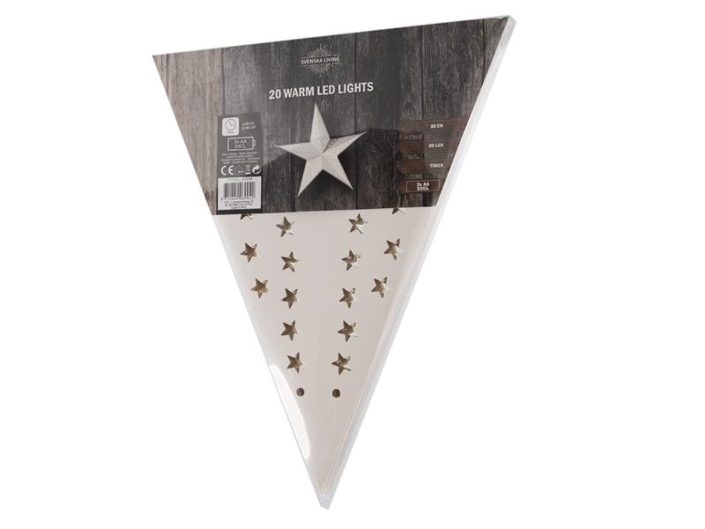Kerstster papier 60cm wit 20warmled | Snowflake