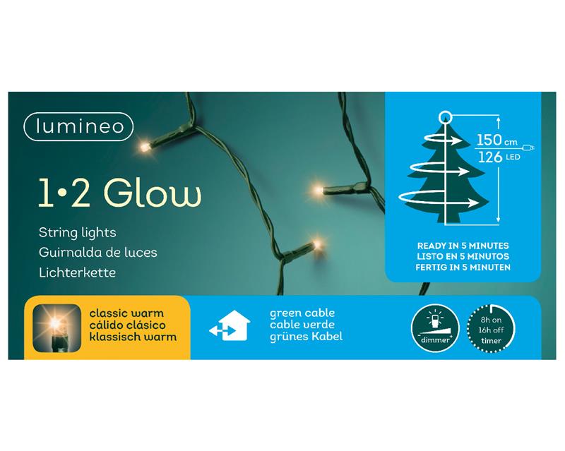 Kerstverlichting 1-2 glow 150cm 126xLED | Lumineo