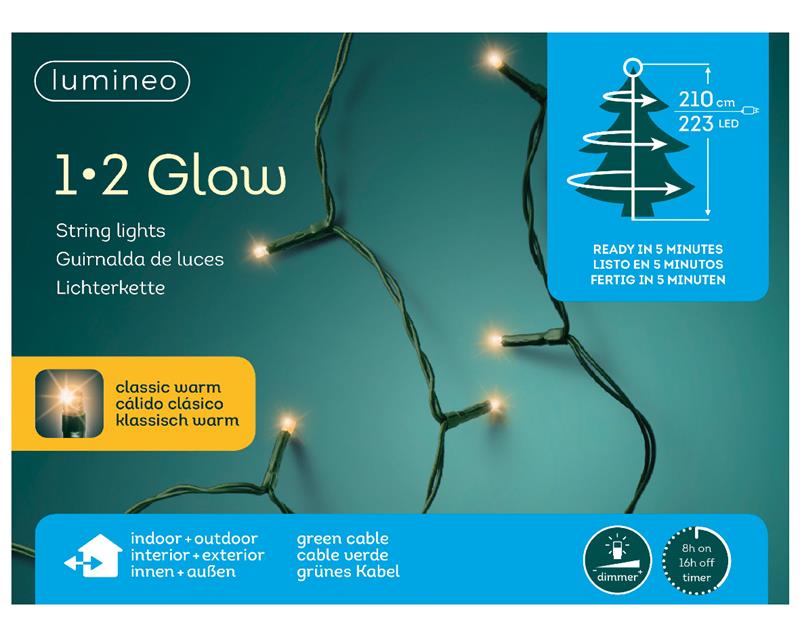 Kerstverlichting 1-2 glow 210cm 223xLED | Lumineo