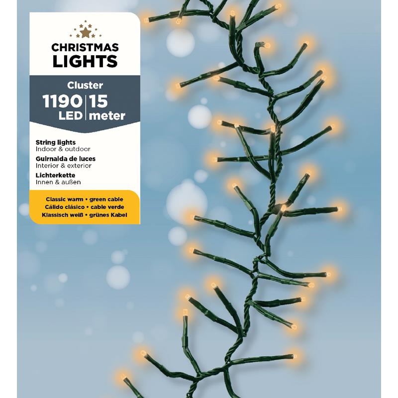 Kerstverlichting Cluster 1190LED warmwit | Lumineo