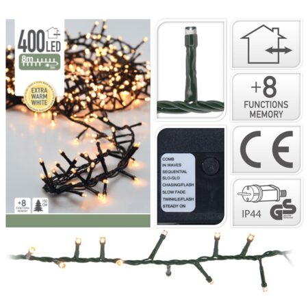 Kerstverlichting Cluster 400L warm wit | Merkloos