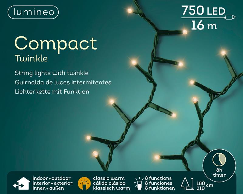 Kerstverlichting Compact twinkel 750L | Lumineo