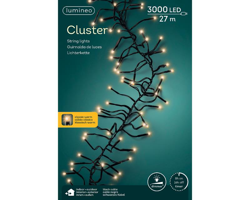 Kerstverlichting LED cluster 3000L 27m | Lumineo