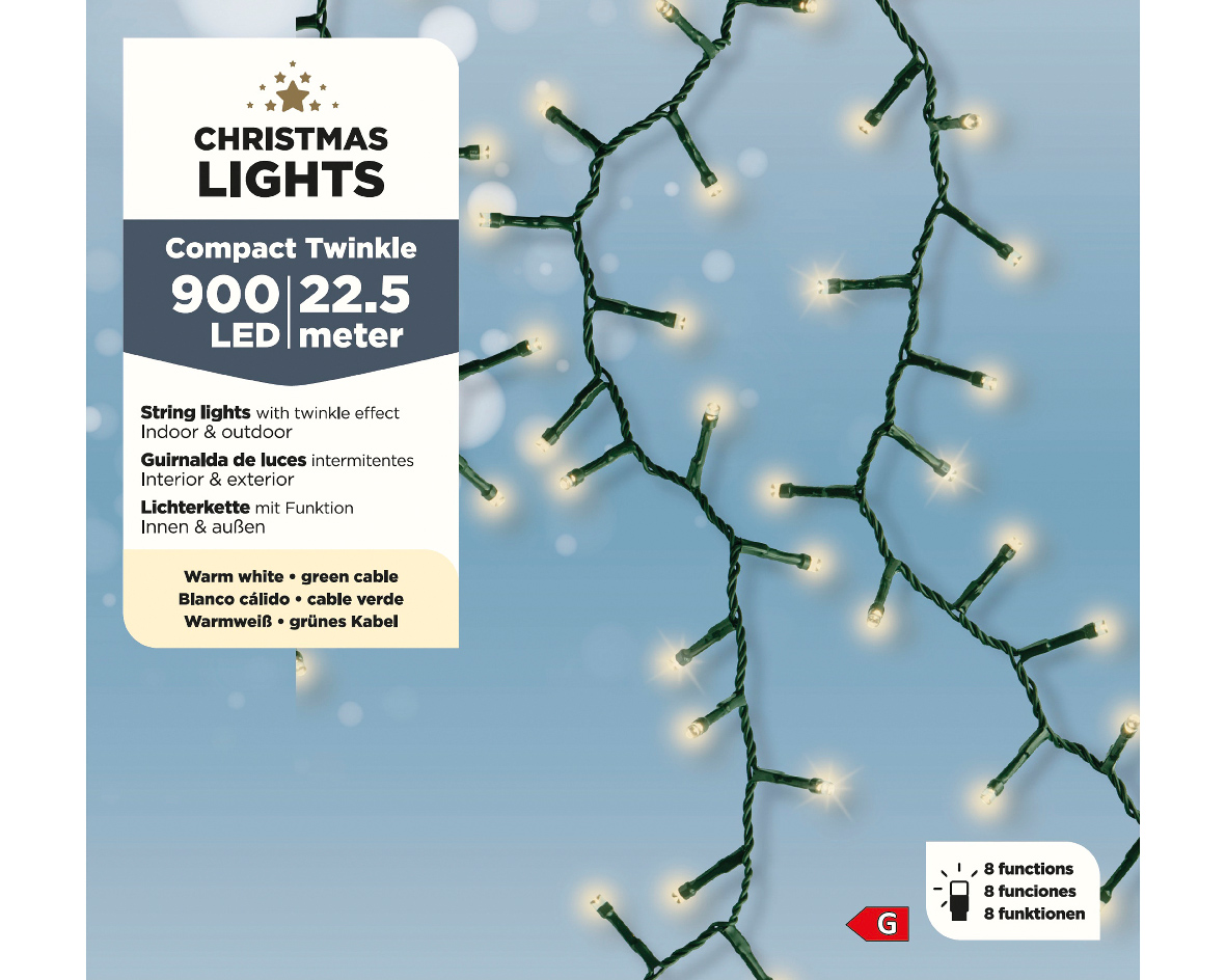 Kerstverlichting compact 900LED warmwit | Lumineo