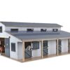 Kids Globe Paardenstal met 7 boxen en weide 1:24 75x69x32cm | Kids Globe