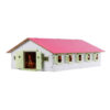 Kids Globe paardenstal met 9 boxen - 1:32 hout roze | Kids Globe