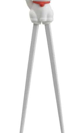 Kinder Eetstokjes met Lucky Cats Figuur - Grijs Kunststof - 22cm | Tokyo Design Studio