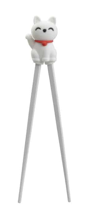 Kinder Eetstokjes met Lucky Cats Figuur - Grijs Kunststof - 22cm | Tokyo Design Studio