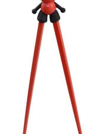 Kinder Eetstokjes met Panda Figuur - Rood Plastic - 22cm | Tokyo Design Studio