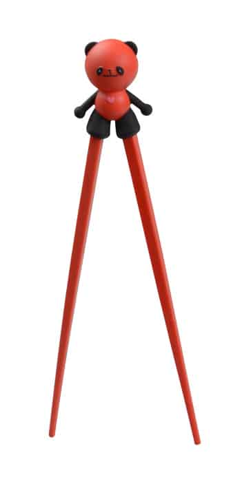 Kinder Eetstokjes met Panda Figuur - Rood Plastic - 22cm | Tokyo Design Studio